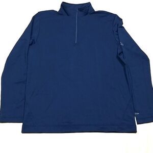 McKinley Sweat Shirt Men's Pull Over Thermal X Function Dri Plus 1/4 Zip Blue